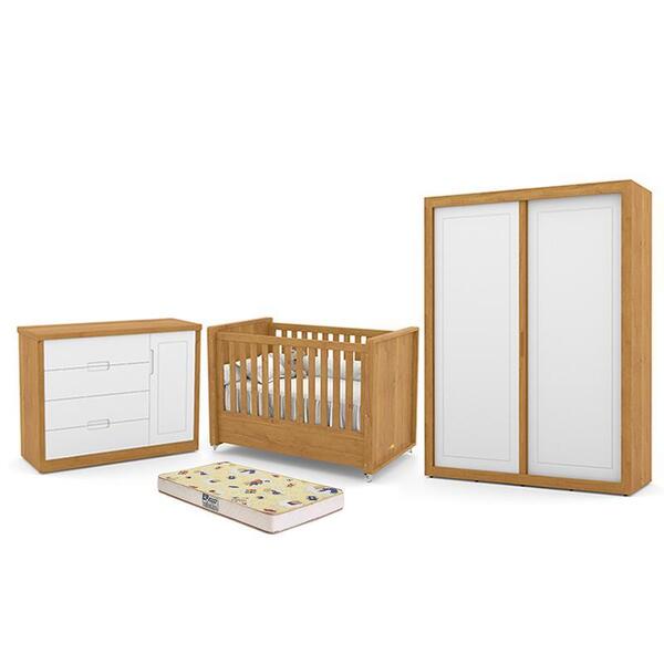 Dormitório Tutto New 2 Portas, Cômoda 1 Porta, Berço Com Colc