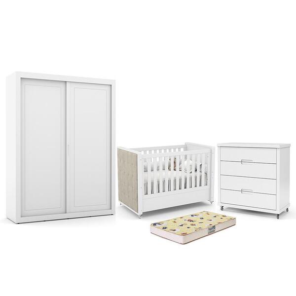 Dormitório Tutto New 2 Portas, Cômoda 4 Gavetas, Berço Com Ca