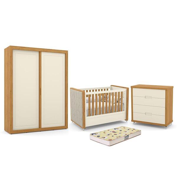 Dormitório Tutto New 2 Portas, Cômoda 4 Gavetas, Berço Com Ca