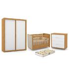 Dormitório Tutto New 2 Portas, Cômoda 4 Gavetas, Berço Com Ca