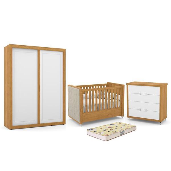 Dormitório Tutto New 2 Portas, Cômoda 4 Gavetas, Berço Com Ca