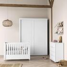 Dormitório Tutto New 2 Portas, Cômoda, Berço Com Capitonê, Pr