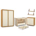 Dormitório Tutto New 2 Portas, Cômoda, Berço Com Capitonê, Pr