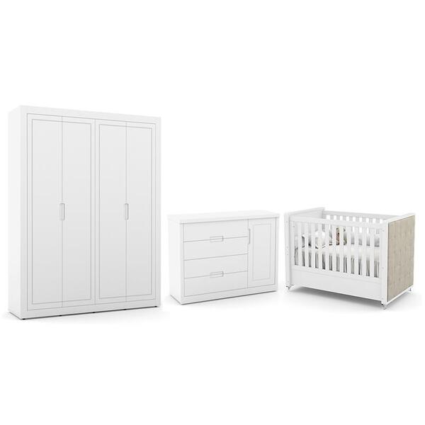 Dormitório Tutto New 4 Portas, Cômoda 1 Porta, Berço Com Capi