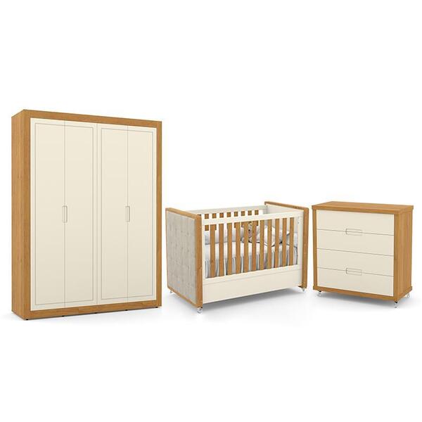 Dormitório Tutto New 4 Portas, Cômoda 4 Gavetas E Berço Com C