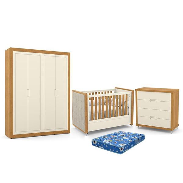 Dormitório Tutto New 4 Portas, Cômoda 4 Gavetas E Berço Com C