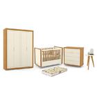 Dormitório Tutto New 4 Portas, Cômoda, Berço Com Colchão D18