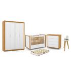 Dormitório Tutto New 4 Portas, Cômoda, Berço Com Colchão D18