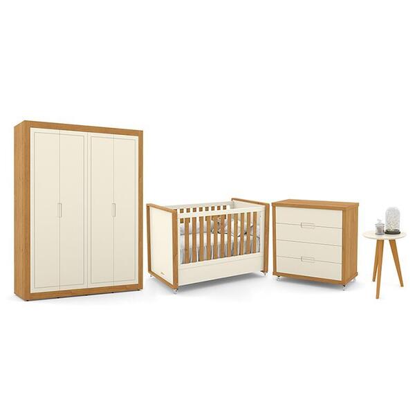 Dormitório Tutto New 4 Portas, Cômoda, Berço E Mesinha - Mati