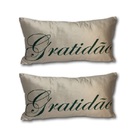 Duas Capa Almofadas - 30x50 - Rne Gratidão Verde