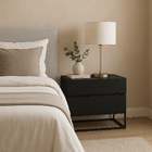 Duas Mesas De Cabeceira Premium Base Industrial Preto C/ Corr