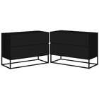 Duas Mesas De Cabeceira Premium Base Industrial Preto C/ Corr