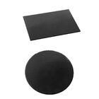 Duas Tabuas De Servir Em Ardosia Preta Retangular E Redonda