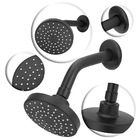 Ducha 1 Jato Articulada Redonda Parede Preta Stoc