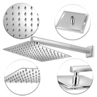 Ducha 25x25cm Cromada + 2 Acabamentos De Metal Quadrado Inox