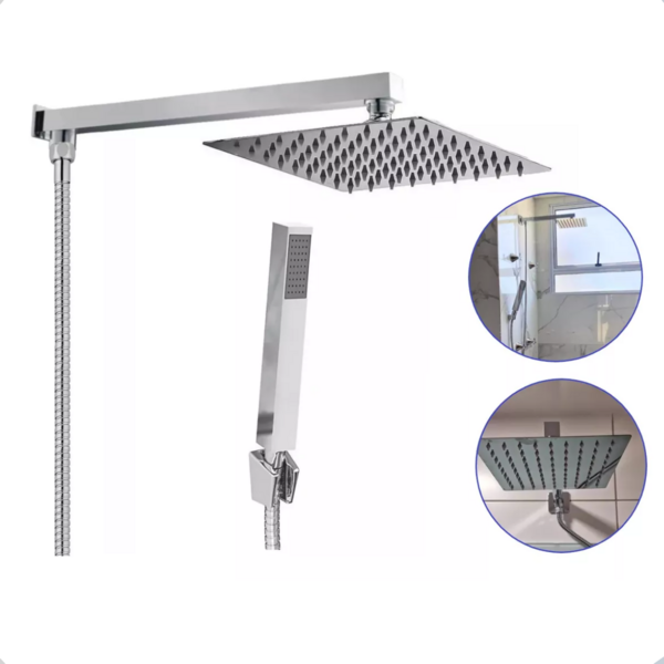 Ducha  Chuveiro Quadrado 30x30 Com Desviador Metal Cromado
