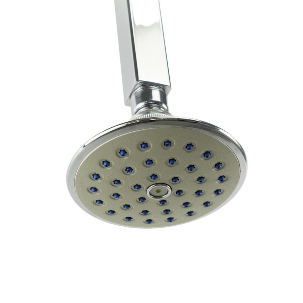 Ducha Abs Redonda 10 Cm Cromado Com Cano Quadrado De Teto De