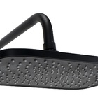 Ducha Abs Retangular 30x20 Cm Preto Matte Com Cano Parede