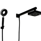 Ducha Autolimpante Black Em Abs Com Cano Quadrado De Parede C