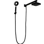 Ducha Autolimpante Black Em Abs Com Cano Quadrado De Parede C