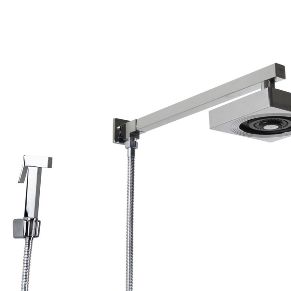 Ducha Autolimpante Em Abs Com Ducha Manual Em Metal Cromado