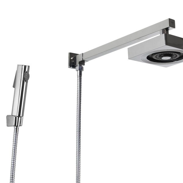 Ducha Autolimpante Em Abs Cromado Com Desviador E Chuveirinho