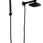 Ducha Autolimpante Em Abs Preta Com Chuveirinho De Mão Bastão