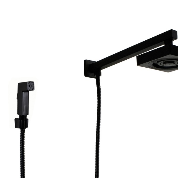 Ducha Black Chuveiro Autolimpante Em Abs Com Cano Com Desviad