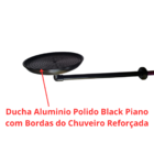 Ducha Cascata Redonda em Aluminio Polido Black Piano De 8 Pol