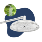 Ducha Cascata Redonda em Aluminio Polido de 10 Polegadas Pare