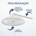 Ducha Cascata Redonda em Aluminio Polido de 10 Polegadas Pare