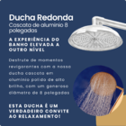 Ducha Cascata Redonda em Aluminio Polido De 8 Polegadas Parede