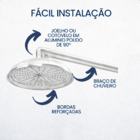 Ducha Cascata Redonda em Aluminio Polido De 8 Polegadas Parede