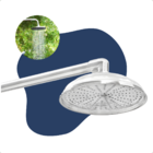 Ducha Cascata Redonda em Aluminio Polido De 8 Polegadas Parede