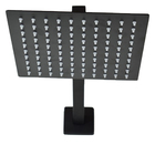 Ducha Chaveiro Inox 20x20 Preto Fosco Suporte Parede Quadrado