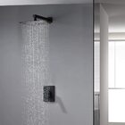 Ducha Chuveiro 20x20 Preto Fosco Slim Inox Com Braço De Parede