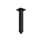 Ducha Chuveiro 20x20 Preto Fosco Slim Inox Com Braço De Teto