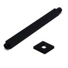 Ducha Chuveiro 25x25 Preto Fosco Slim Inox Com Braço De Teto