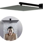 Ducha Chuveiro 30x30cm Preta De Metal Quadrada Inox Fosco A G