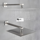 Ducha Chuveiro Aço Inox 30x30cm Slim Quadrada Cromado Com Bra