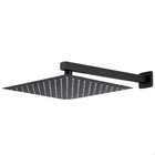 Ducha Chuveiro Aço Inox 30x30cm Slim Quadrada Preto Com Braço