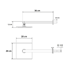 Ducha Chuveiro Aquecedor Solar Gás Quadrado Cr 20x20cms