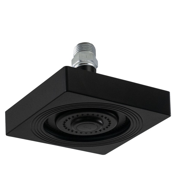 Ducha Chuveiro Autolimpante Abs Preto Fosco Quadrado Com Niple