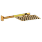 Ducha Chuveiro Dourado Slim 20x20 Quadrado Suporte Parede Ban