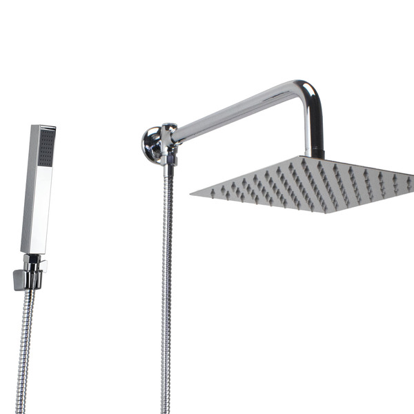 Ducha Chuveiro Inox 20 Cm Com Desviador E Ducha Manual