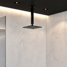 Ducha Chuveiro Inox 20x20 Preto Fosco Suporte Teto Luxo Quadr