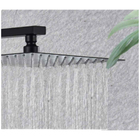 Ducha Chuveiro Inox 20x20 Quadrado Parede Preto Fosco Suporte