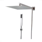 Ducha Chuveiro Inox 20x20cm Desviador Inteligente Completo Cr