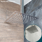 Ducha Chuveiro Inox 25x25 Quadrado Slim Cascata Ducha Fria De