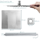 Ducha Chuveiro Inox 25x25 Quadrado Slim Cascata Ducha Fria De